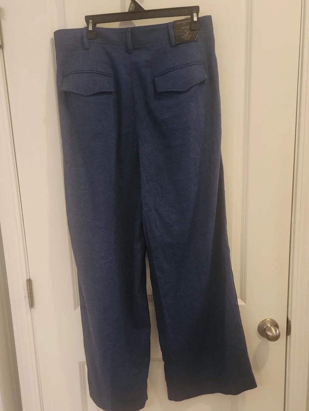 Banana Republic Wide-Leg Linen Blend Pants in Navy